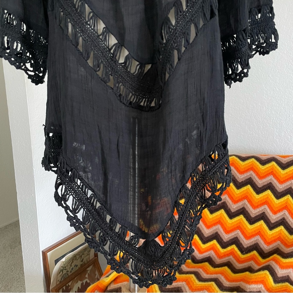 India Boutique Boho Hippie Crochet Tunic Top - Picture 6 of 10